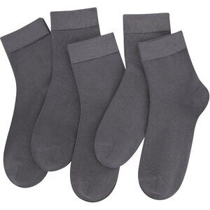 Women Dark Grey Crew Thin Ankle Height Lightweight Anti Odor Soft  Ankle Socks